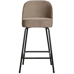 Barhocker Vogue aus Samt, modern und gepolstert, kaki grün, komfortable Sitzhöhe 65 cm
