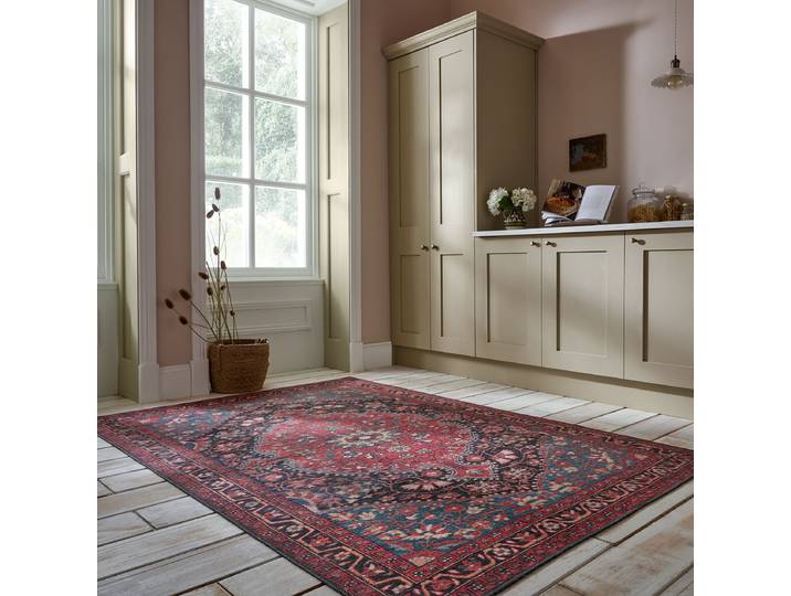 Kurzflorteppich Medallion Rot 115 x 170cm Polyester