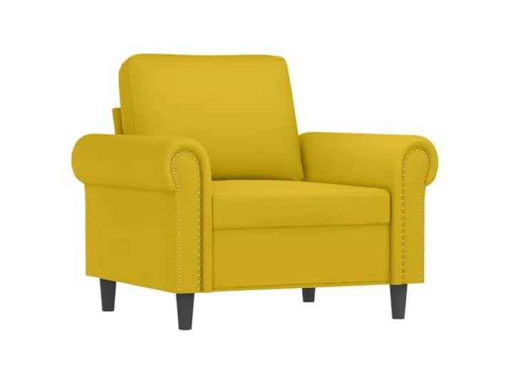 KTHLBRH 3-teiliges Sofa-Set aus gelbem Samt mit Kissen Gestell aus Holz und Metall, Füllung aus Schaumstoff, 1 Sofa, 1 2-Sitzer-Sofa, 1 3-Sitzer-Sofa