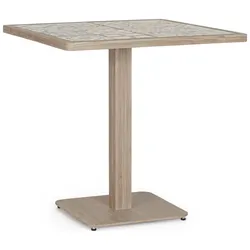 Garten-Bistrotisch Kalimera - Aluminium Timber Natur, 73 x 73 cm