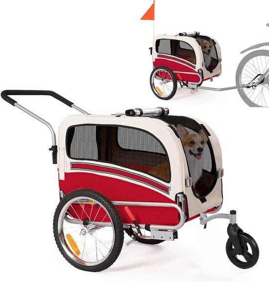 Hundekarren - Tieranhänger - Sichere Transportmöglichkeit für Hunde - 3-in-1-Funktionalität - Bis zu 40 kg - Blau