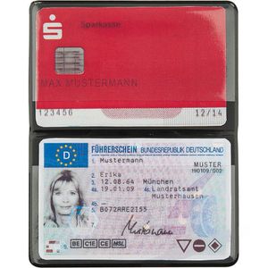 Veloflex Kreditkartenhülle Document Safe, schwarz, RFID- & NFC Schutz, 98 x 63 mm, PVC, für 2 Karten