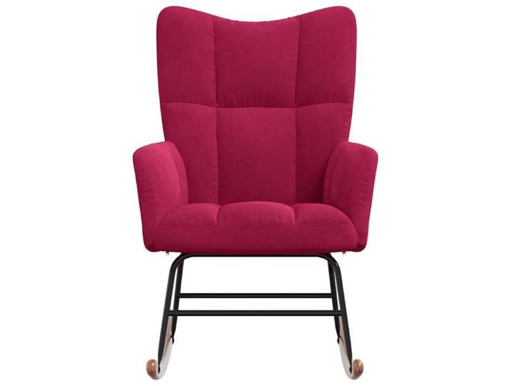 Rouge Chaise/Fauteuil à bascule SOLOMON Pour 1 personne Rouge bordeaux Velours FF833