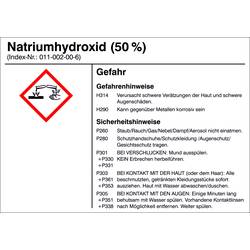 SafetyMarking 21.B1200.15 Gefahrstoffetikett G015 Natriumhydroxid (50%) Folie selbstklebend (B x H) 105 mm x 74 mm 1 St.