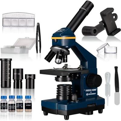 Bresser 15292 - FREEK VONK x BRESSER Mikroskop Biolux mit 20-1280x Vergrößerung und Zubehör