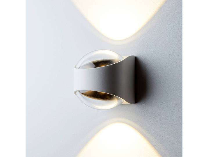 LOOM DESIGN LED Außenwandleuchte Saga, weiß / opal, Aluminium, Modern