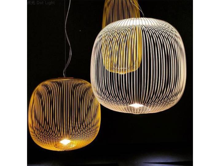 Foscarini Rayons Lampe suspendue minimaliste Cage à oiseaux Lampe suspendue pour villa Hall Escalier Décor à la maison Escalier Éclairage italien