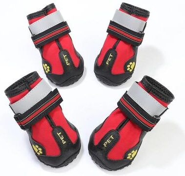 Uplift Picks Reflective Waterproof Dog Boots Anti Slip Winter Pet Shoes For Medium And Large Dogs red 04