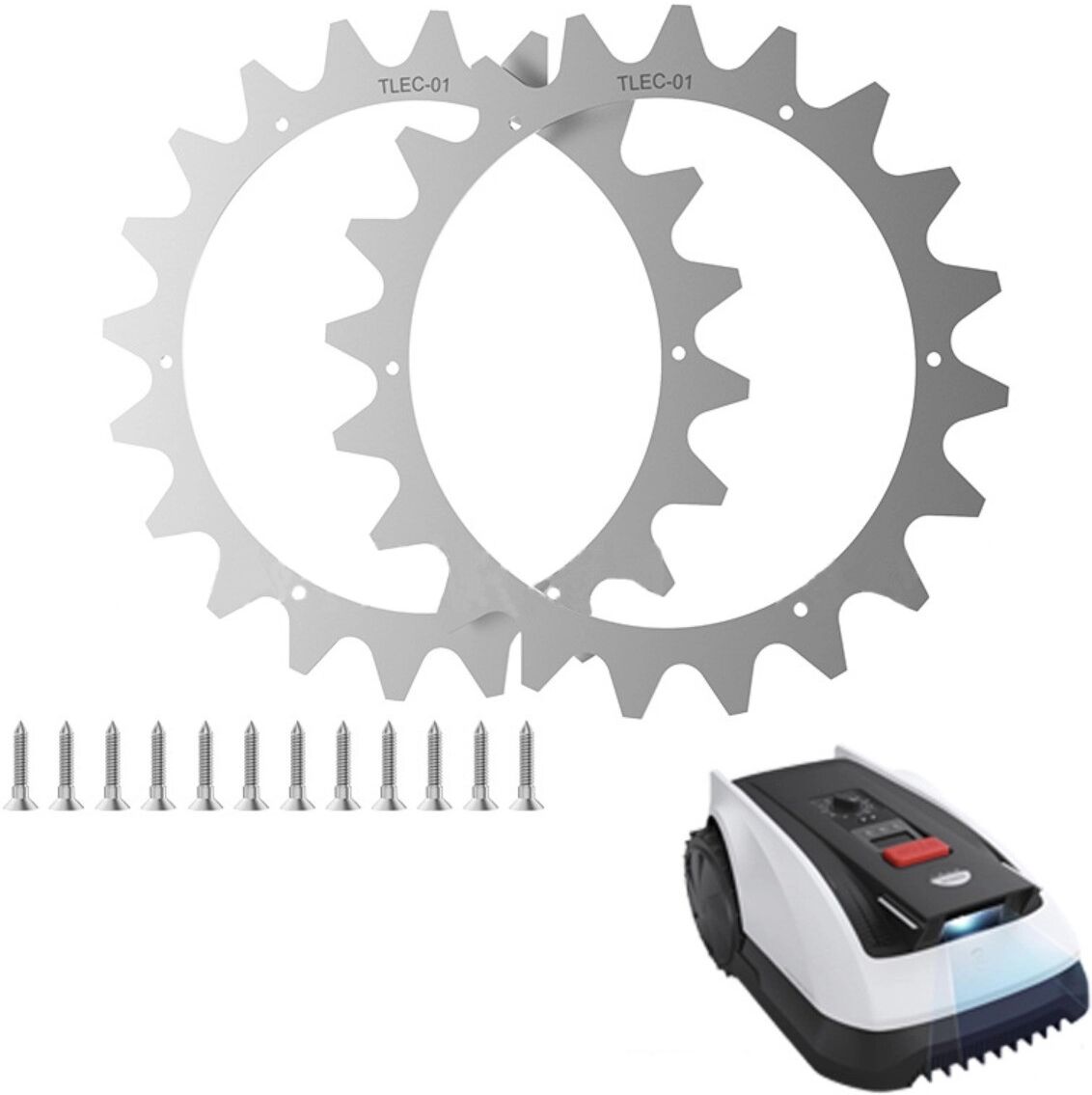 INF Anti-Rutsch-Traktionsspikes für Roboter-Rasenmäher, kaltgewalzter Stahl, Silber, kompatibel mit Ecovacs GOAT A, GOAT O,
