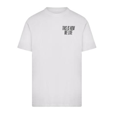 T-Shirt MISTERTEE "MisterTee This Is How We Live Tee", Herren, Gr. 4XL, weiß, 100% Baumwolle, bedruckt, normal, Rundhals, Shirts T-Shirt