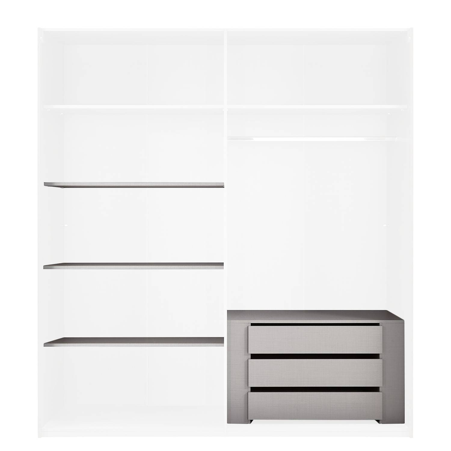 home24 Set accessoires freshtogo kledingkasten grijs classic