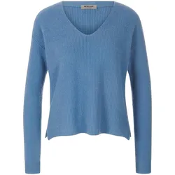 V-Pullover aus 100% Premium-Kaschmir Peter Hahn blau, 44