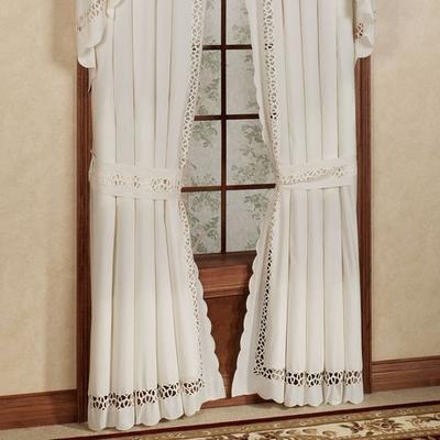 H.c. International, Inc. Hellina Tailored Curtain Pair, 80 x 63, Ecru