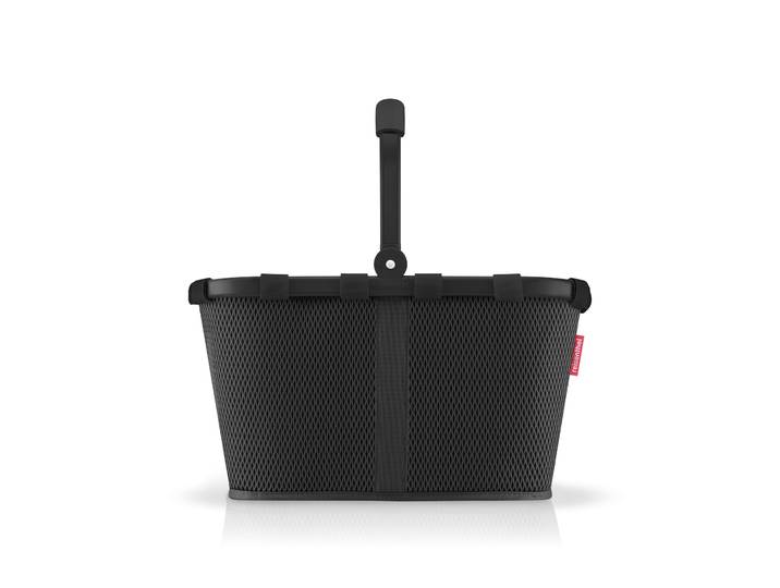 Einkaufskorb REISENTHEL carrybag , schwarz (mesh schwarz), B:48cm H:29cm T:28cm, Polyester, Einkaufskörbe, Einkaufskorb, Standfüße, ummantelter Griff zum Umklappen, Innentasche Reißverschluss