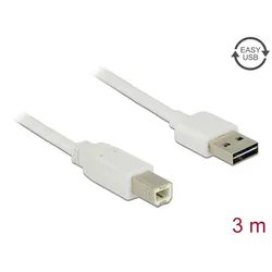 DELOCK Easy-USB-Kabel 2.0 A -> B 3.0m weiß