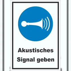 HB-Druck Akustisches Signal geben Aufkleber A8 (52x74mm)