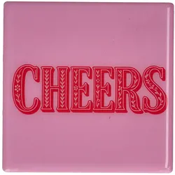 Love Tiles Untersetzer mit Motiv Cheers in Rosa 11x0,6x11cm