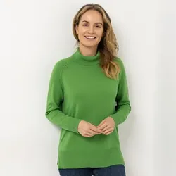 EVA LUTZ Pullover Rollkragen Seitenschlitze figurumspielend