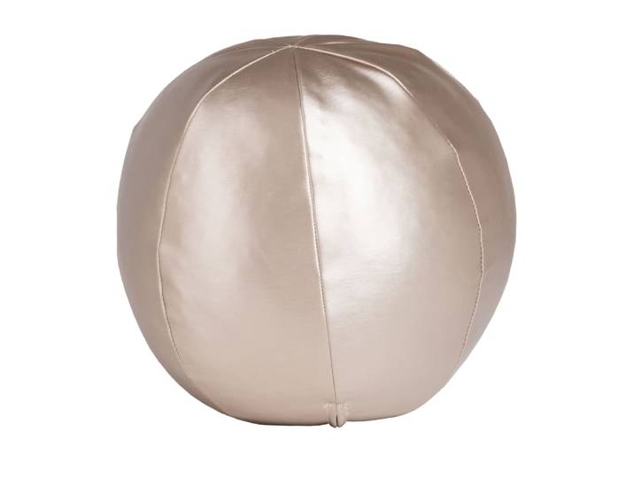 Coussin rond en tissu beige métallique