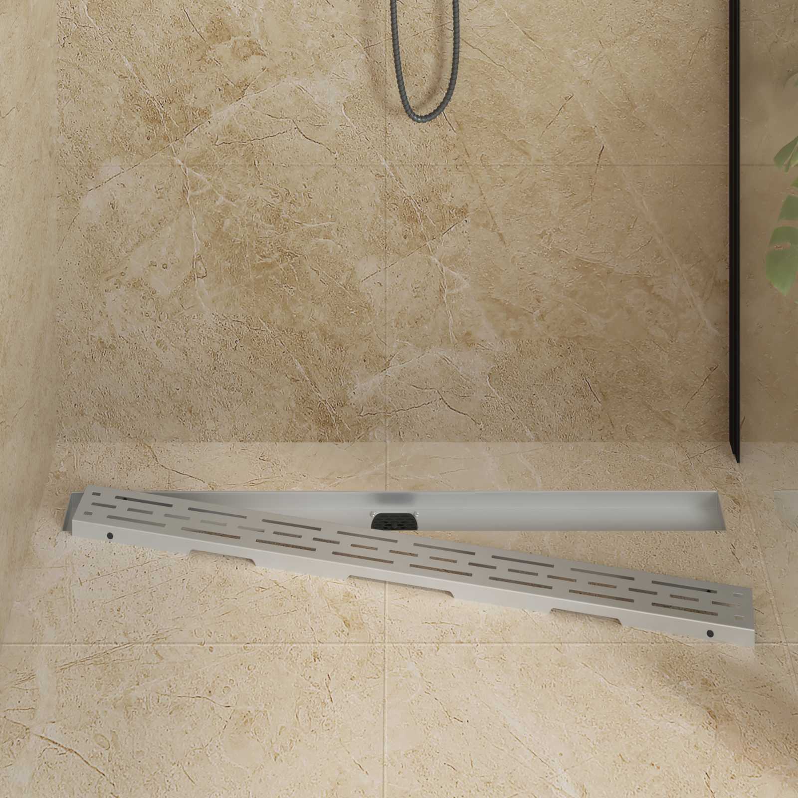 vidaXL Drain de douche au design linéaire avec siphon à 360° 100 cm