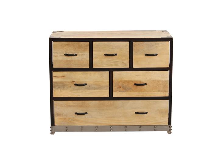 Commode industrielle en bois manguier massif et métal noir 6 tiroirs L99 cm INDUSTRIA
