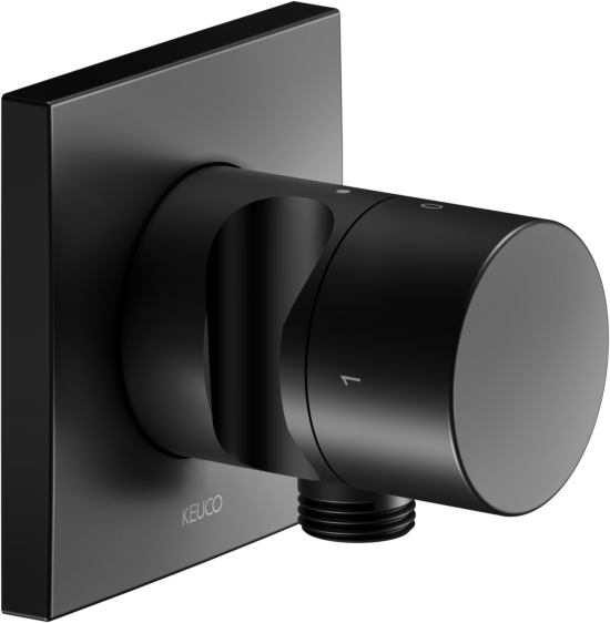 Keuco IXMO Pure Black Selection Ab- und Umstellventil 59557370202 Unterputz, Brausehalter, Griff Pure, eckig, schwarz matt
