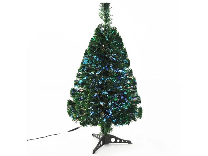 Okmyhome Weihnachtsbaum 90 cm aus PVC mit mehrfarbiger Faseroptik, Grün, Kunststoff, Konisch, 90 cm, Dekoration, Weihnachtsdekoration, Christbäume & Zubehör