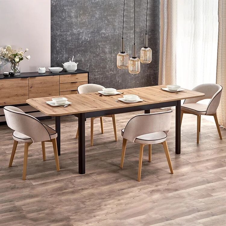garneroarredamenti Tavolo allungabile industrial 160/228cm rovere nero Florian