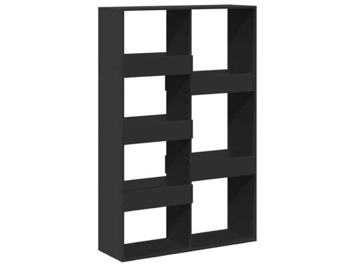 fsahslih Raumteiler Schwarz 100x33x155,5 cm Standregal mit 7 Fächern Freistehender Trennwand-Organiser mit 7 geräumigen Fächern für Wohnzimmer und Büro, gefertigt aus stabilem Holzwerkstoff.
