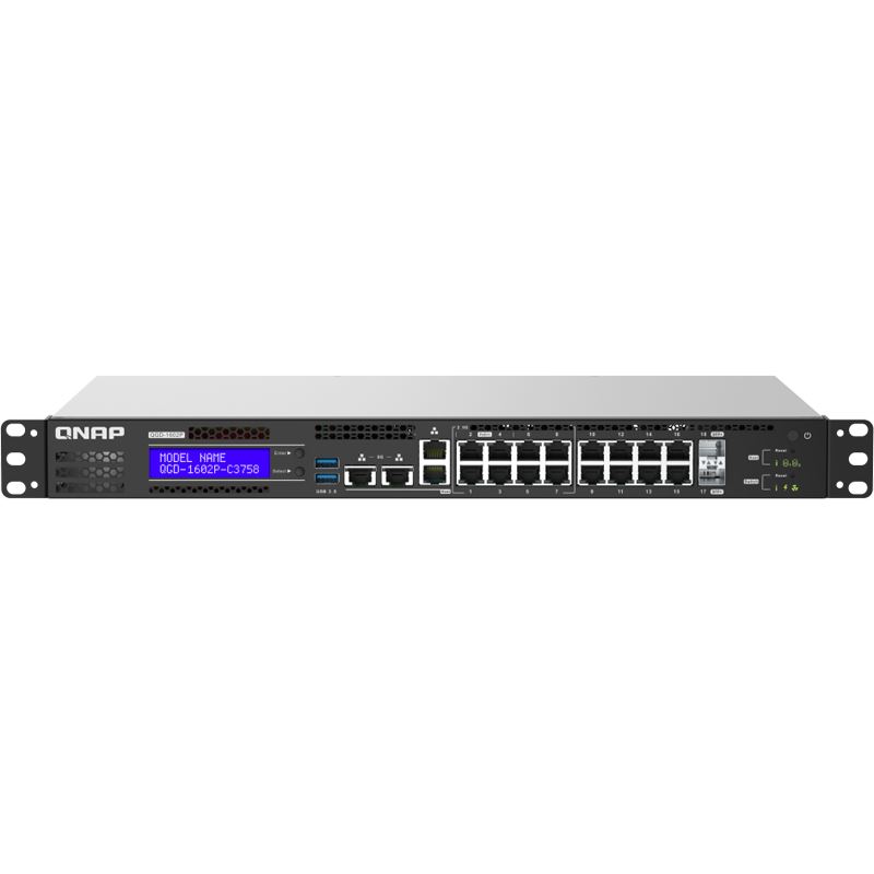 QNAP QGD-1602-C3758-16G 8 2.5GBE 8 1GBE PORTS 2 SFP+ 10GBE 96W