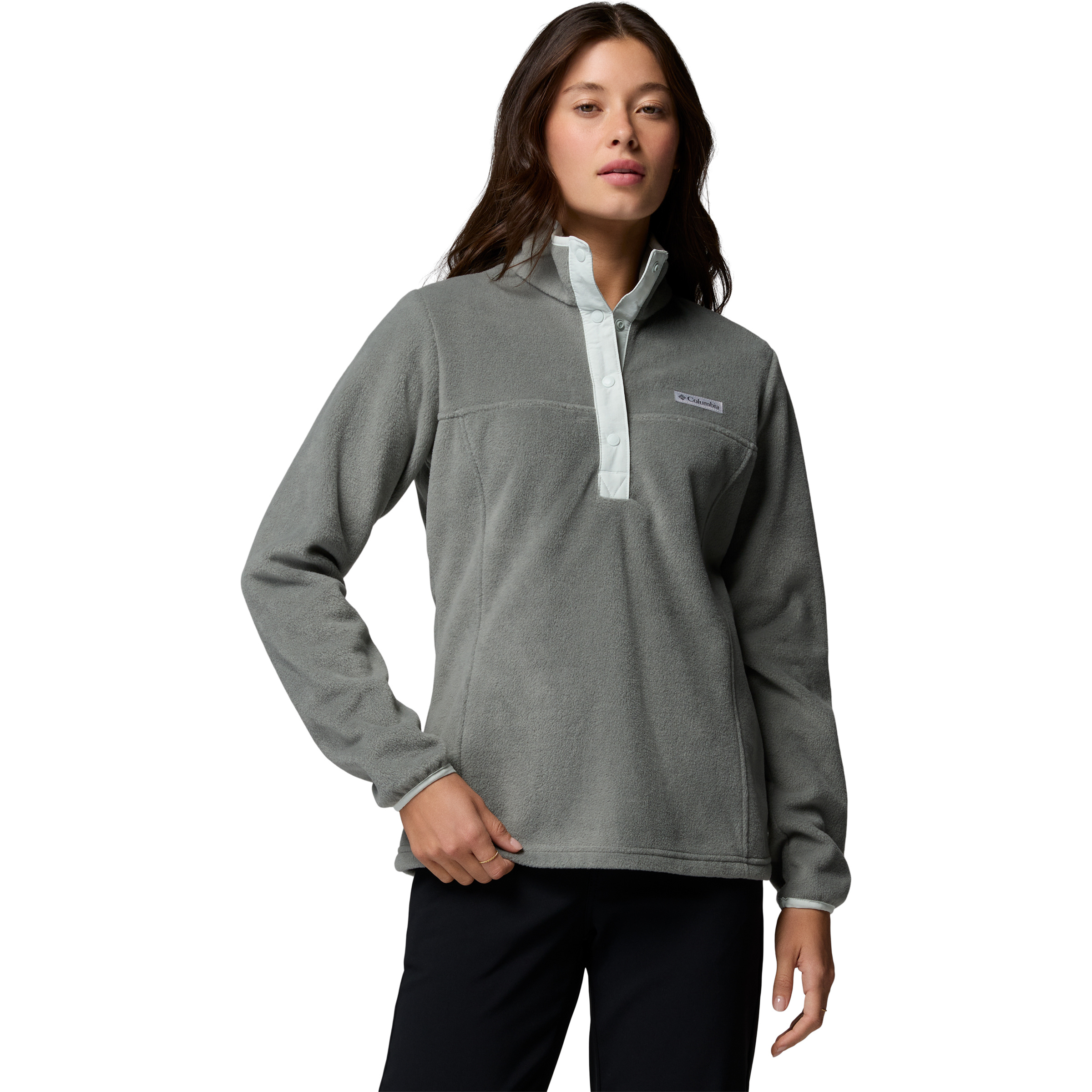 Columbia Benton Springs 1/2 Snap II Damen Pullover grau Größe XXL Camping Atmungsaktiv