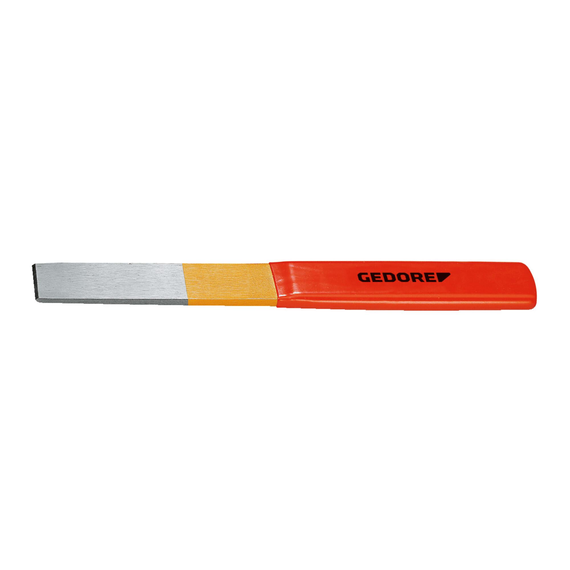 Gedore Meißel, Schlitzmeißel mit Plastikgriff, Spitzwinkel 60°, Schneide 26 mm breit, 240 mm lang, gehärteter Stahl, 104 P (8724230)