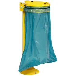 PROREGAL Standhalter mit Gummiband | mit Kunststoff-Deckel | HxBxT 105x37x46,5cm | Stahl | Gelb | Mülleimer Abfalleimer Müllkorb