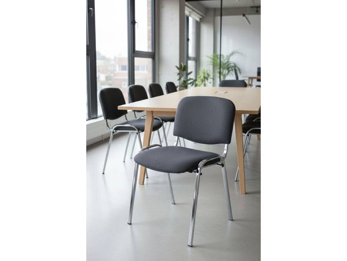 4er Set Chrome Ofis Stühle - Gris dunkel