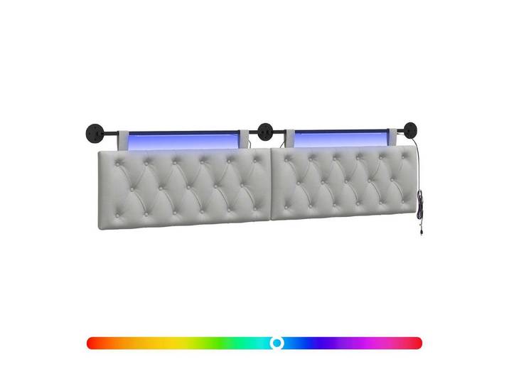 vidaXL Bett Hängendes Kopfteil Wolkengrau Stoff (1-tlg)