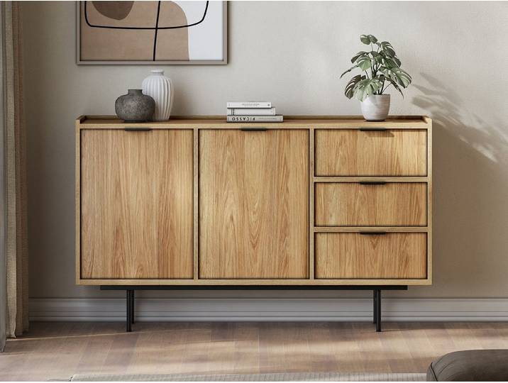 Beautysofa Kommode Evron mit 3 Schubladen, 2 Türen (zwei moderne Farben zur Auswahl), Breite: 150 cm