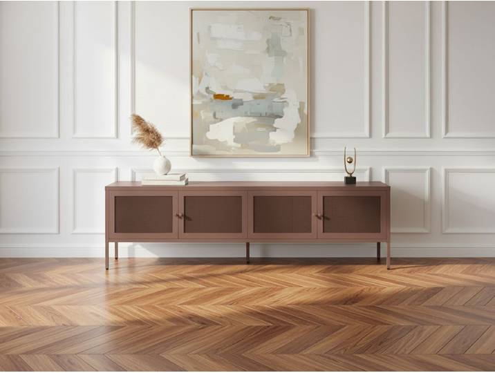 Meuble TV 4 portes 160 cm CLARA métal édition limitée