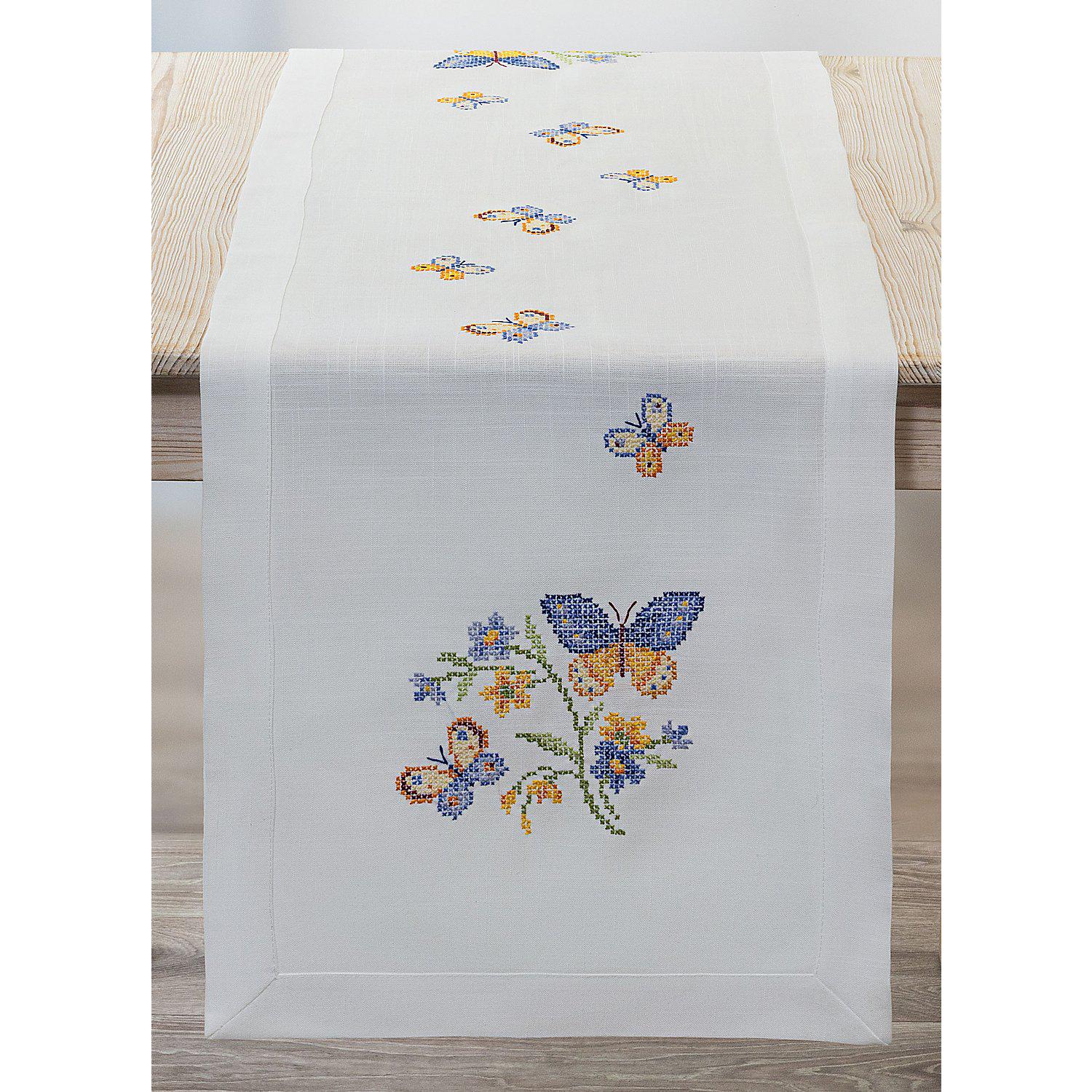 Stickläufer "Schmetterlinge bunt"