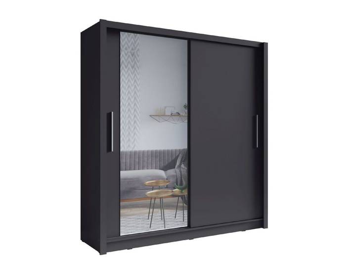 Lukas Möbel Kleiderschrank Kleiderschrank mit Spiegel Schrank Baku mit Farbauwahl mit Spiegel, in drei Größen, in drei Farben