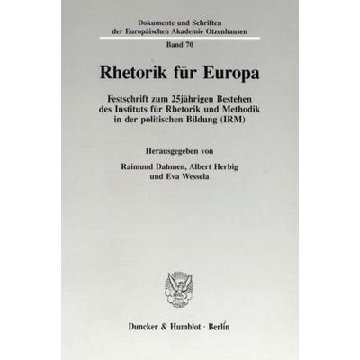 Rhetorik für Europa., Taschenbuch von , Duncker & Humblot, 978-3-428-07898-1