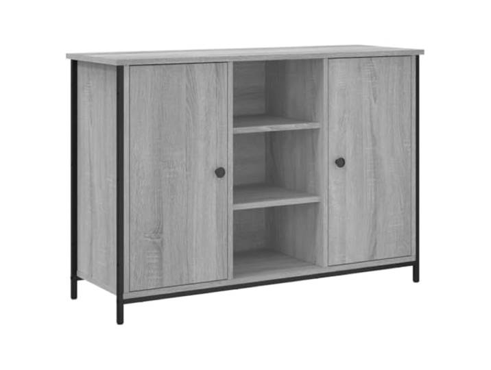 GHVBNMF Sideboard Grau Sonoma 100x35x70 cm Kommode Anrichte Vielseitige Anrichte aus Holzwerkstoff mit verstellbaren Beinen und Kippschutz für Wohnzimmer und Flur.