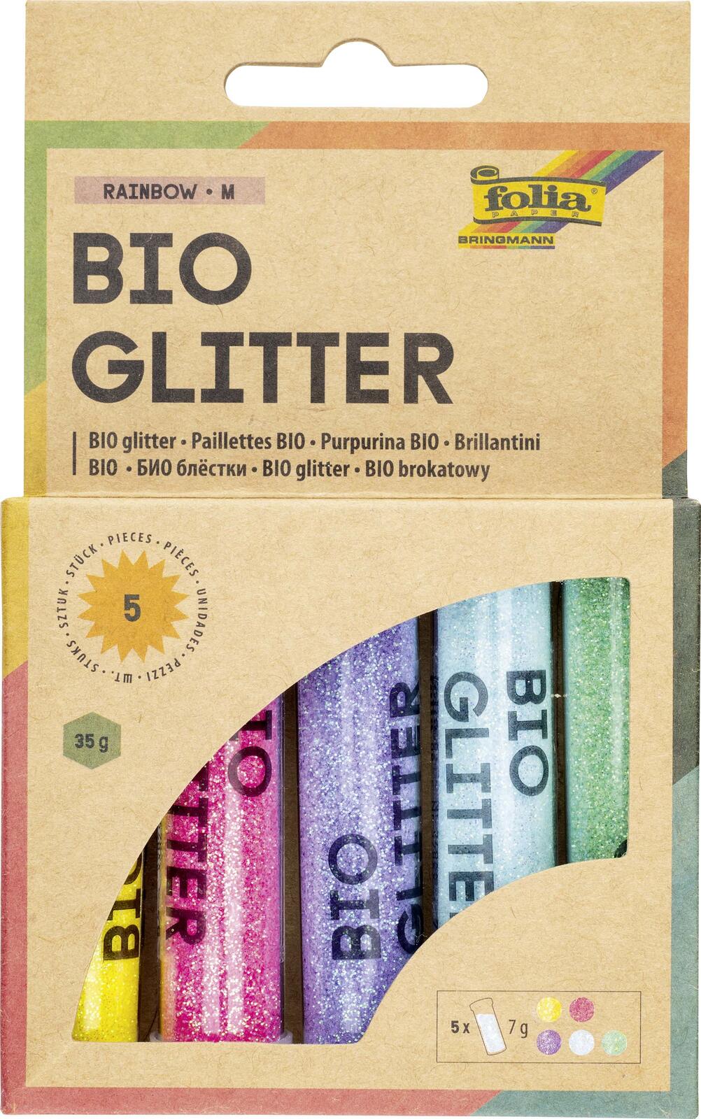 folia Glitzerpulver Rainbow M, farbsortiert 57812