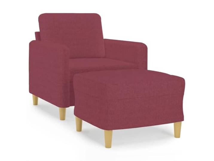 Todiikf Sessel mit Hocker Weinrot 60 cm Stoff Relaxsessel 2-teilig Ergonomischer Fernsehsessel mit gepolstertem Fußhocker für Wohnzimmer und Schlafzimmer, langlebiger Stoffbezug in Weinrot.