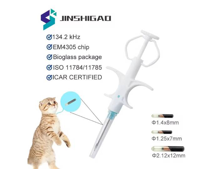 100 pièces/paquet Animal EM4305 Microchip 134.2KHz FDX-B Animal ID Puce Animal Microchip Seringue Norme Internationale