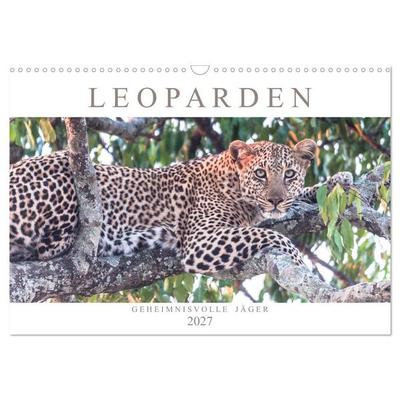 Leoparden - Geheimnisvolle Jäger (Wandkalender 2027 DIN A3 quer), CALVENDO Monatskalender