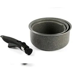 Excelsa Set mit 3 Kasserollen Country Rock 16-18-20 Aluminium grau