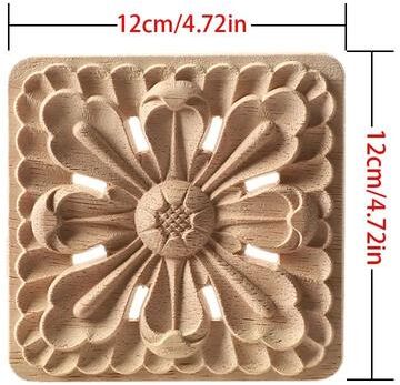 Uplift Picks European Style Wood Corner Applique Floral Carved Furniture Trim 04