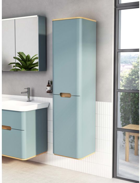 VitrA Sento Hochschrank 65910 40x35x157,5cm, Türanschlag links, fjordgrün matt, Dekor