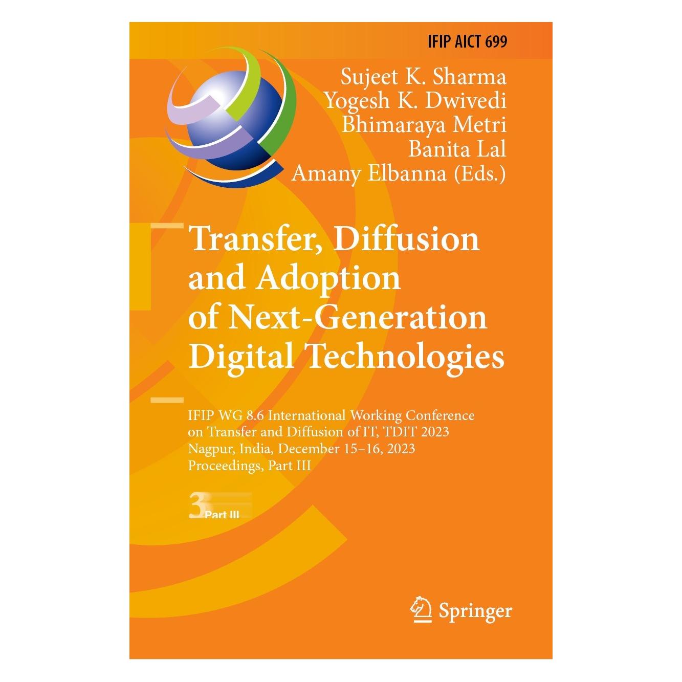 Springer Transfer, Diffusion and Adoption of Nex (Englisch, Hardcover, Amany Elbanna, Banita Lal, Bhimaraya Metri, Sujeet K. Sharma, Yogesh K. Dwivedi) (9783031502033)