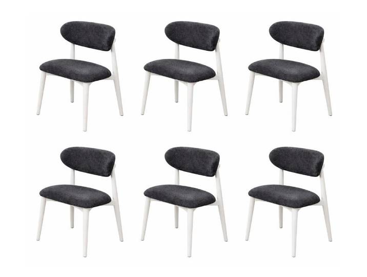 JVmoebel Esszimmerstuhl 6x Moderne Stühle Schwarz Weiß Neu Komfort Stoff weich bequem, Made in Europa